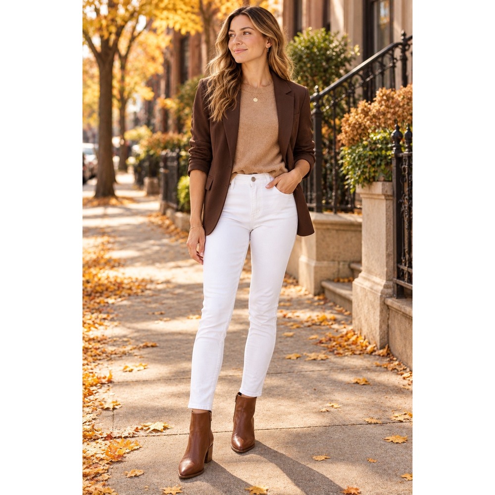Madewell Skinny Ankle Jeans White Size 24 Stretch Denim Clean Girl Coastal